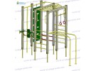 Gymnastic structure with rings and a rope wp1002
